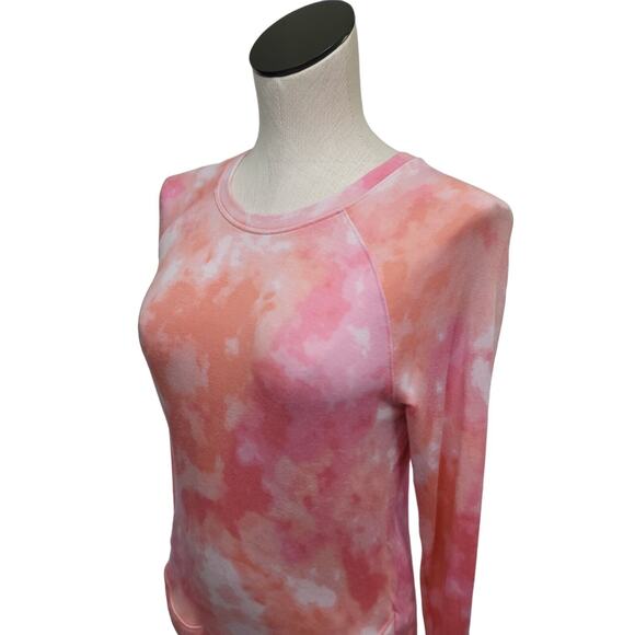 Athleta Mindset Printed Crewneck Pullover Sweatshirt Pink Tie Dye Size XS - Picture 10 of 11